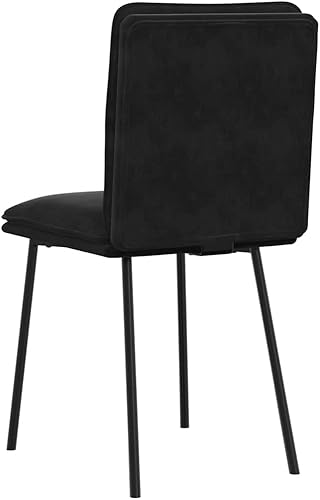 Miniatura 7 de Modern Velvet Dining Chairs Set of 4 Black Rectangular for Dining Room Kitchen Living Room Comfortable Sturdy Indoor Furniture