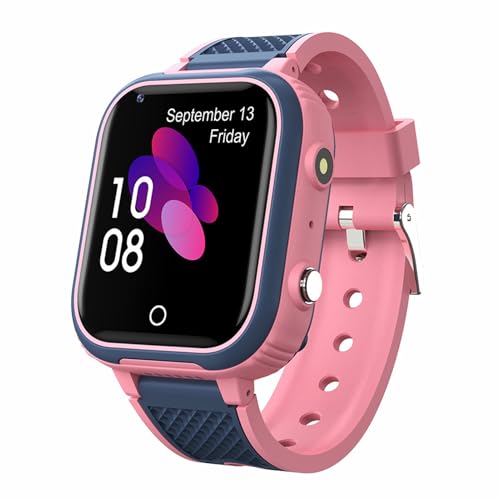 Aoveew Smart Watch for Kids GPS Tracking 4G Calling Multifunctional Smart Cell Phone Watch for Boys Girls (Pink)