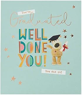 Boofle Graduation Card - 'Well Done You' - Cute Design for Male or Female