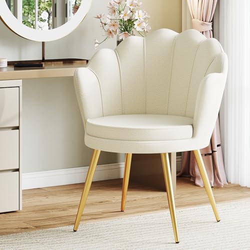 Ckaff Chaise Coiffeuse, Fauteuil Coquillage en Teddy Boucé, Fauteuils Salon Fauteuil Coiffeuse...