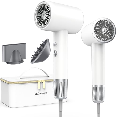 2025 Warmmama Ionic Hair Dryer with Diffuser & Nozzle