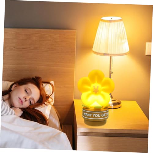 Lámpara de noche LED recargable USB de silicona con diseño de flor miniatura 4