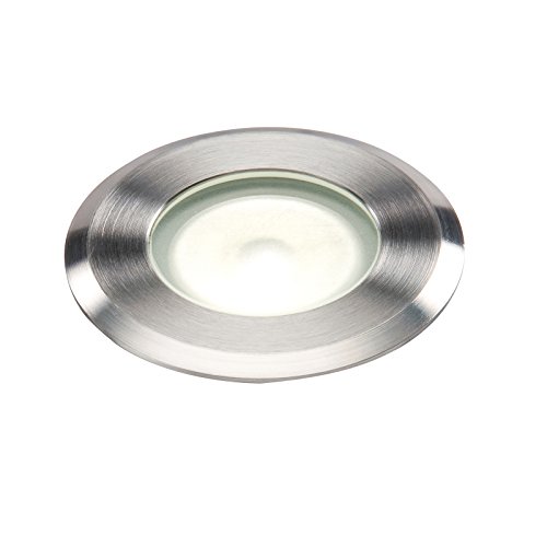 Knightsbridge IP65 High Output LED White Mini Ground Light with Cable, Metal, 1 W, Silver