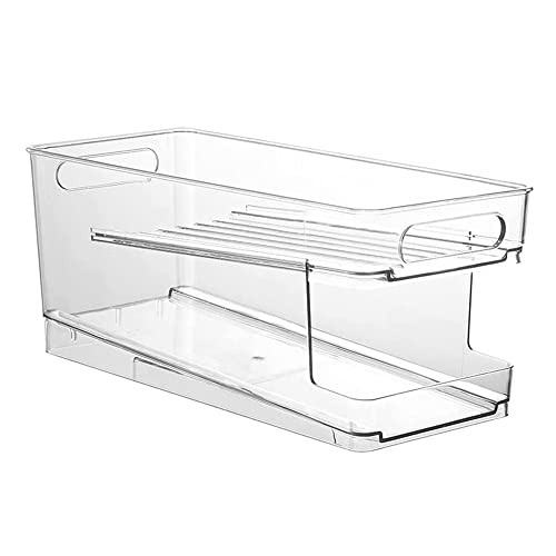 Dispensador de latas para frigorífico de 2 niveles, para 10 latas, organizador para frigorífico, latas de plástico plegable, organizador para latas de bebidas (250 ml/330 ml) latas de cerveza de