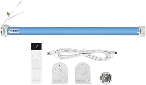 Smart WiFi Blind Motor, 38mm Rechargeable Roller Shade Motor with Built-in 2600mAh Battery, Compatible with Alexa & Google Home, APP Control, No Hub Required Motor with 16-Channel Remote