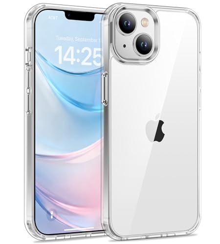 USLAI Case for iPhone 13, Anti-Yellowing, Crystal Clear Back, Shockproof & Military‑Grade Drop Protection - Transparent