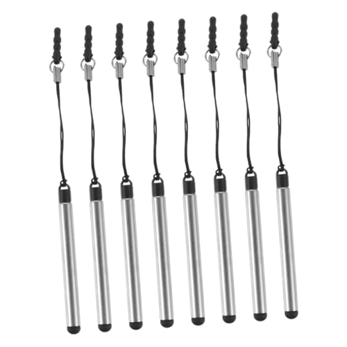 Lápiz óptico capacitivo retráctil negro para pantallas táctiles de móviles y GPS (Pack de 8)