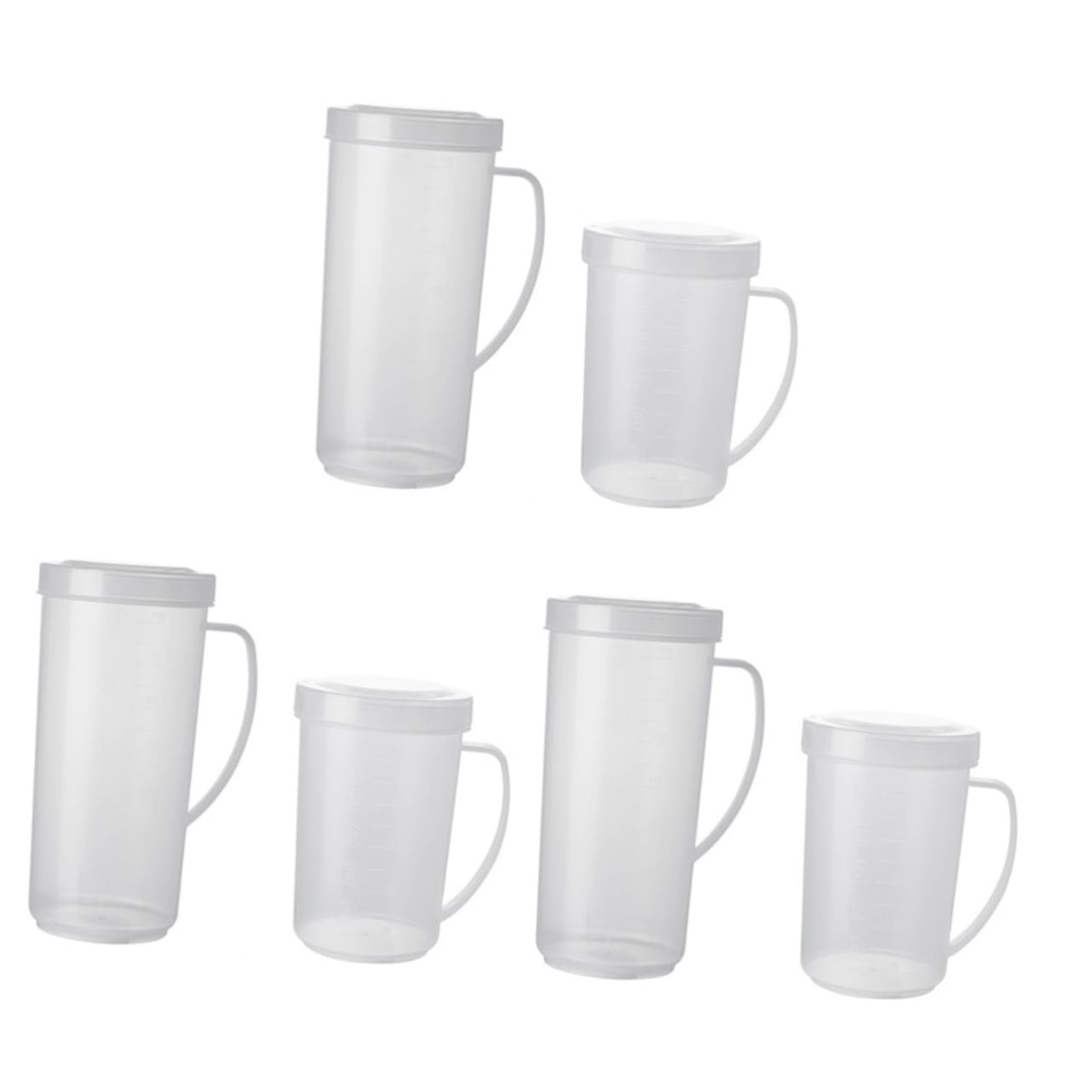 MAGICLULU 6 Pezzi Tazza Brocca Trasparente Con Coperchio Dosatore Per Cottura Al Forno Pentola Per Succo Microonde Misurino Tazza Distributore Di Acqua Calda Brocca Per Acqua Riutilizzabile