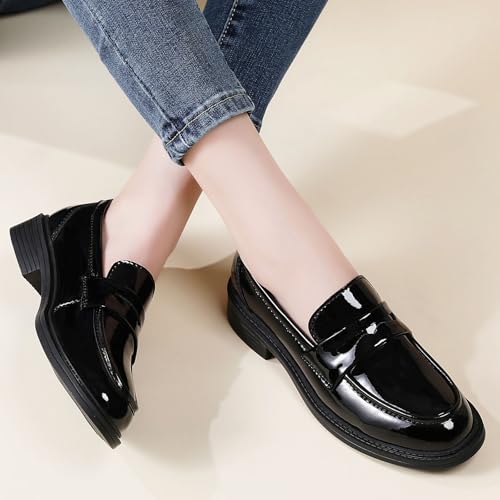 Image of Loafers for Women Black Penny Loafer Business Casual Shoes Women's Loafers & Slip-Ons Ladies Flats Comfortable Dressy