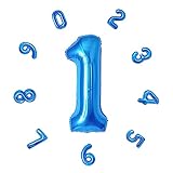 Globos de cumpleaños números 101CM, globos gigantes globos helio numeros para decoracion cumpleaños, fiestas, Año Nuevo, aniversarios, bodas decoración (Azul #1)