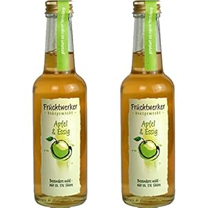 Fruchtwerker | Apfel& Essig | Mit Saft aus echten Früchten| 2er Pack | 2x 250ml Glasflasche