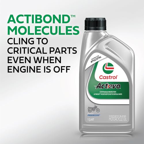 Image of Castrol Actevo 4T 10W-40 Synthetic Blend Motorcycle Oil, 1 Quart, Pack of 6