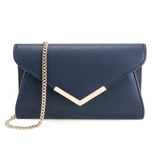 Milisente Pochette en cuir métallique pour femme - Pour mariage, soirée, mariage, Cuir gaufré...