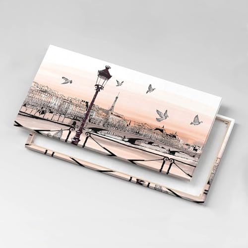 Image sur Toile 120x60cm Coucher de Soleil sur la Seine Wallfluent - 5