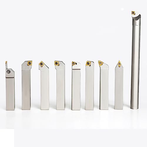 Oscarbide 1"Shank Heavy-Duty Indexable Carbide Lathe Turning Tool Holder And Boring Bar 9 Pieces/Set,Cnc Nickel Plated Indexable Insert Holders For Turning Grooving Threading Cut Off thumb #7