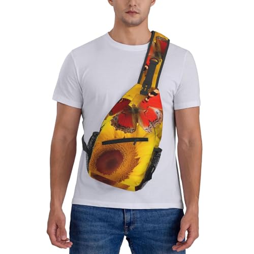 Bolso Cruzado Diagonal Mochila Sling Negra con Mariposas miniatura 7