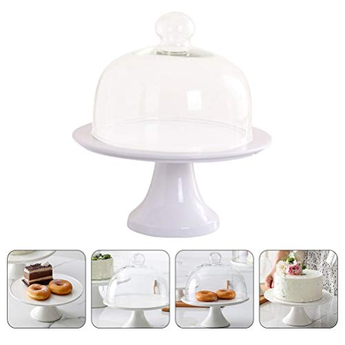 image for Cabilock 1 Set Cake Stand and Serving Plate Platter with Dome Cover Us