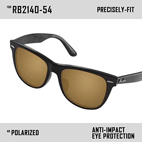Image of TRUSHELLPolarized Replacement Lenses for Ray-Ban Wayfarer RB2140 54mm Sunglass Bronze Gold - Polarized