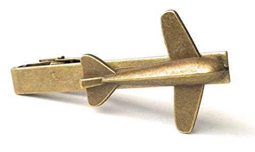 Gold Airplane Tie Clip by Arcanum By Aerrowae - Tie Bar Aviation Gifts for Pilots and Tie Clip Airplane Gift for Groomsmen