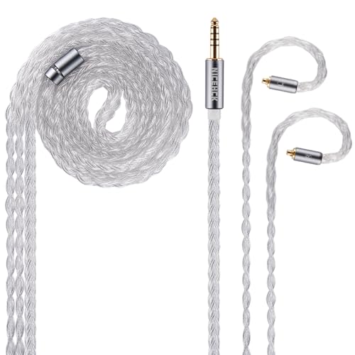 NICEHCK IcyMoon in Ear Monitor Cable, 16 Core OCC+Silver Plated OFC IEM Cable, SPC Earphone Upgraded Cords, Balanced Cables for 7HZ Timeless AE TINHIFI T2 PRO T3 T4 (4.4mm with MMCX)
