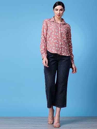 Image of OOMPH! Women's Cotton Regular Fit Floral Button Down Shirt