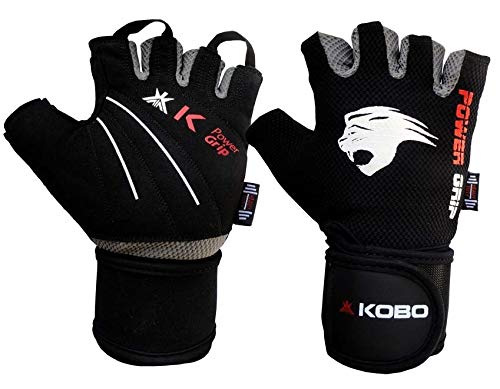 Kobo WTG-08 Weight Lifting Gym Gloves ( Imported) (Grey) (XL)-picture-29