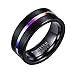 ringheart Luxury Couple Rings Black Gold Filled Princess Cut Purple Cz Womens Wedding Ring Sets Man Tungsten Wedding Band