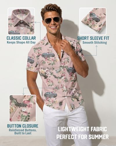 Image of 99TIMORO Fathers Movie Hawaiian Shirt for Men, Characters Button Down Short Sleeve Top, Summer Beach Gifts