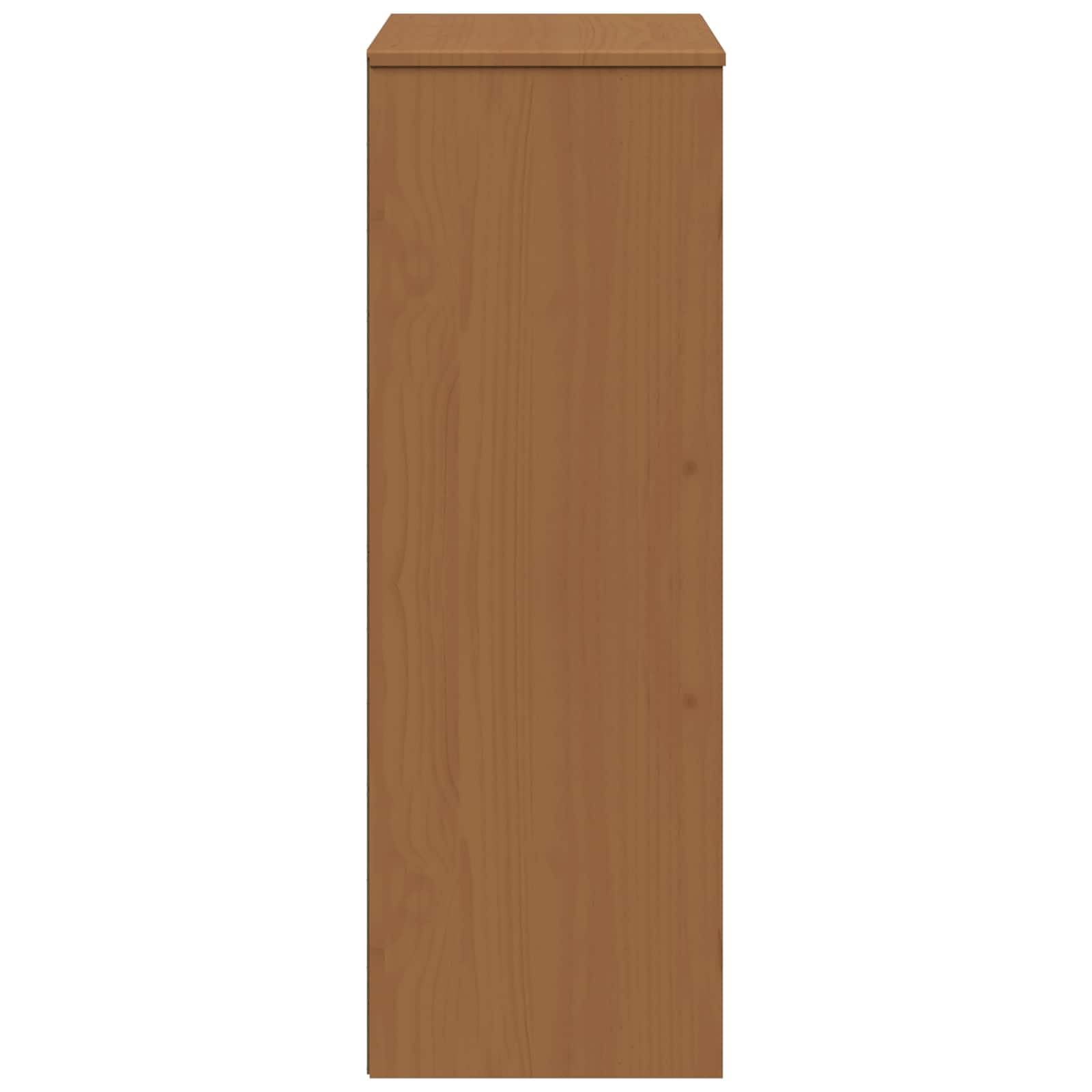 Hängeschrank Kiefer Massivholz – Rustikaler Geschirrschrank in Karamell mit Glastüren, Küchenoberschrank für Wohnzimmer & Esszimmer, Mattes Finish, 90x35x100 cm