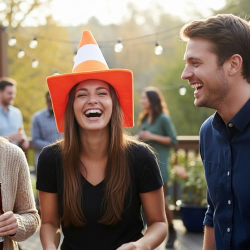 image for Aeaocvo Traffic Cone Hat, Crazy Hats for Adults, Silly Hats Novelty Fu