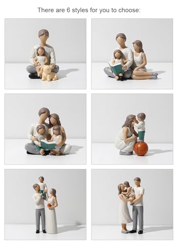 Family of 3 Figurines - Resin Family Sculpture Parents and Daughter Statue - Gifts for Home Decoration - Birthday, Thanksgiving, Christmas - Image 4