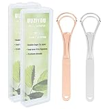Stainless Steel Tongue Scraper Cleaner, 2 Pack Fresh Breath Tongue Cleaner for Adults, Kids, Men and