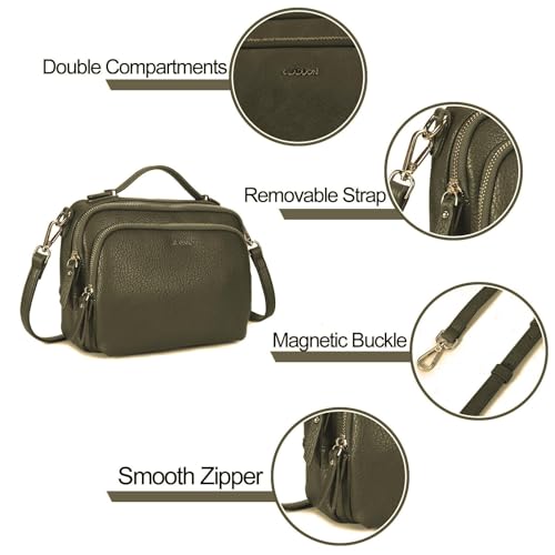 Image of Crossbody Bag,Convertible Top Handle Purse and Satchel for Women | Soft vegan leather; multi pockets; fits A5,iPad mini,long wallet; lightweight organizer for work, travel and weekends
