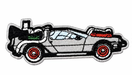 Image of Patch Nation Delorean DMC-12 Car Iron on Sew On Embroidered Fan Patch