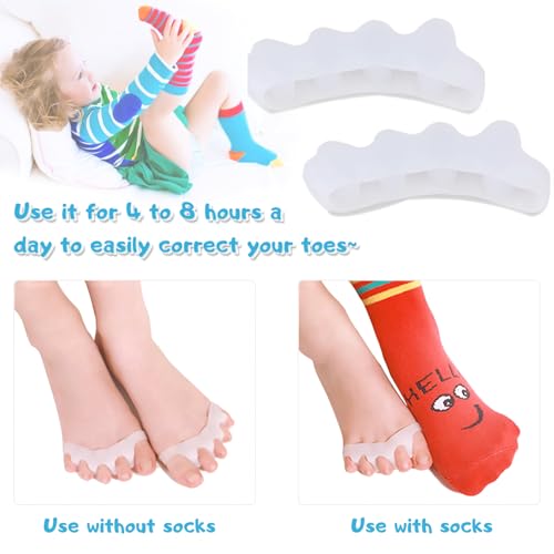 Image of Toe Separators Kids Corrector for Pedicure: Enhanced by Soft Gel Spacers(2 Pairs )