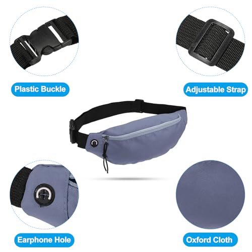 PATIKIL Fanny Pack, Adjustable Belt Bag for Men and Women Waterproof Waist Bag Crossbody with Headphone Jack for Hiking Walking Blue - Image 3