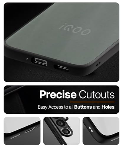 Image of WOW IMAGINE Translucent Hybrid Back Case Cover for iQOO Z9s 5G | Vivo V40e 5G Smoked Matte Back | Shock Proof 360 Degree Protection | Protective Hard Case - Matte Black