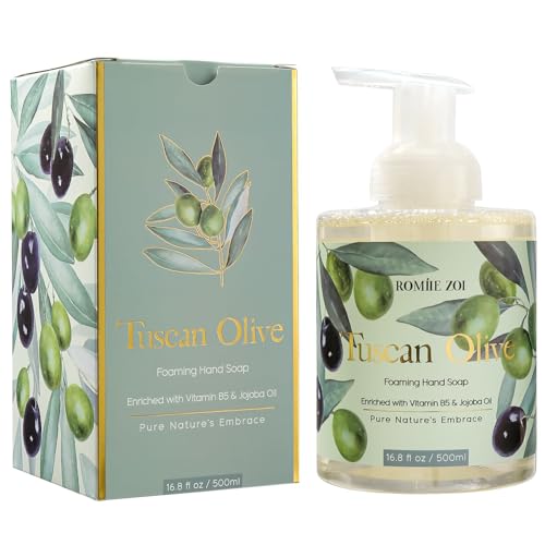 Image of ROMIIE ZOI Foaming Hand Soap, Tuscan Olive, 500ml / 16.8fl.oz | With Gift Box, Gentle cleansing, nourishes skin without drying