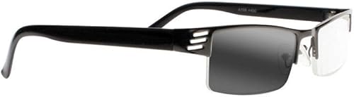 Miniatura 3 de Gafas de lectura multifocales progresivas de metal negro para hombre