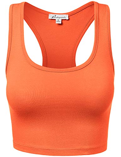 HATOPANTS Women's Cotton Racerback Lingerie Camisoles Basic Crop Tank Tops ASHCOPPER S