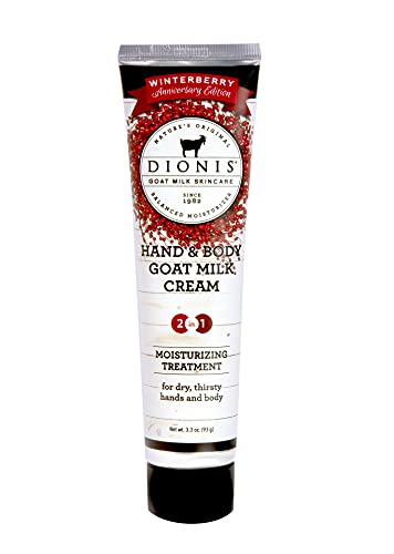Dionis - Goat Milk Skincare Winterberry Scented Hand & Body Cream (3.3 oz) - Made in the USA - Cruelty-free and Paraben-free