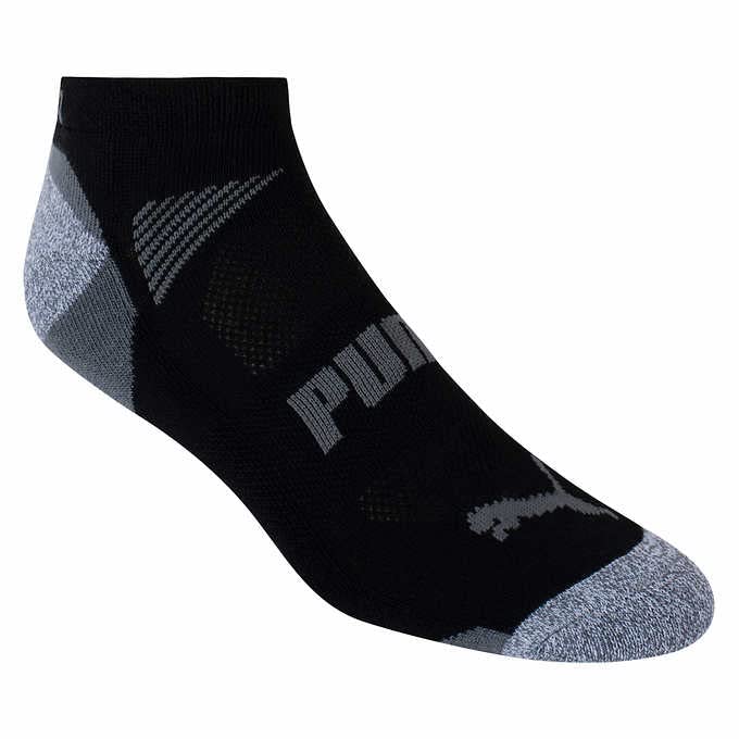PUMA Mens No Show Socks, Black 10 Pair, 13-15, (PUMA-12345-BLK-13-15)