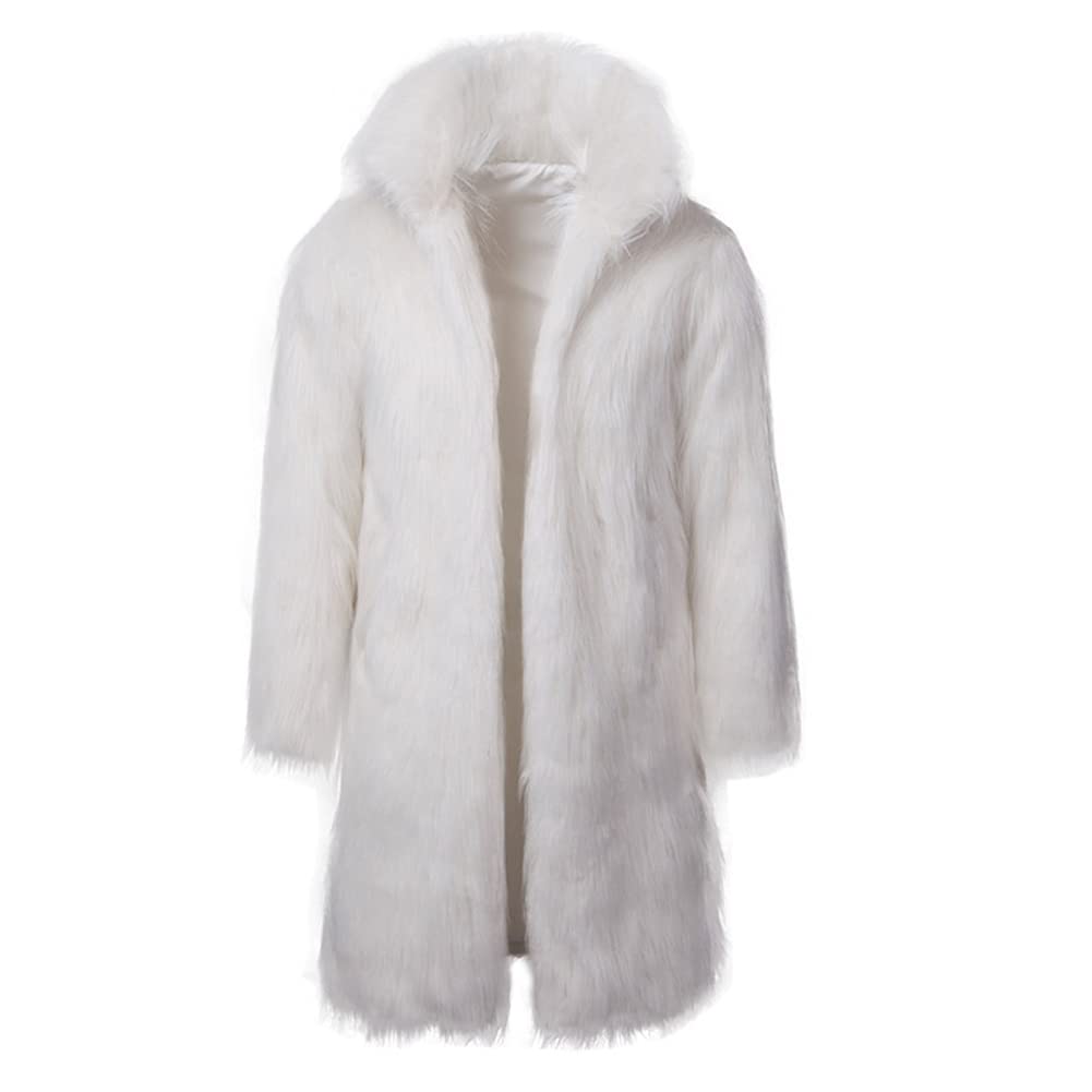 Colf Men's Winter Fluffy Lapel Faux Fur Coat Jacket