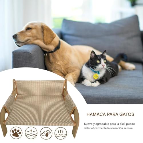 Sofá para gatos cómodo con base elevada y refrescante para cachorros pequeños 3
