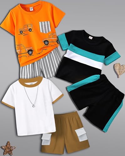 Image of Cotton Clothing Sets for Baby Boys & Baby Girls Kids Clothes for boys kids clothes for girls Printed Kids Clothing Sets (KDST85OR-KDST33CG-KDST93CP1)