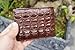 Double Side Mens Alligator Leather Skin Crocodile Bifold Handmade Wallet (Brown-Purple Mid Horn)