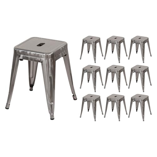 THINIA HOME Pack 10 Taburetes Bajos Industriales