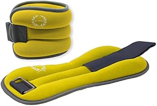DA VINCI 3 LB Adjustable Ankle Weights Sold in Pairs (Yellow)
