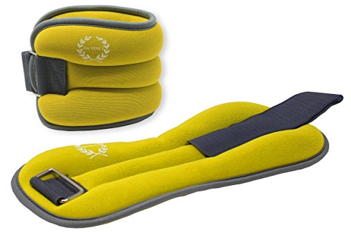 DA VINCI 3 LB Adjustable Ankle Weights Sold in Pairs (Yellow)