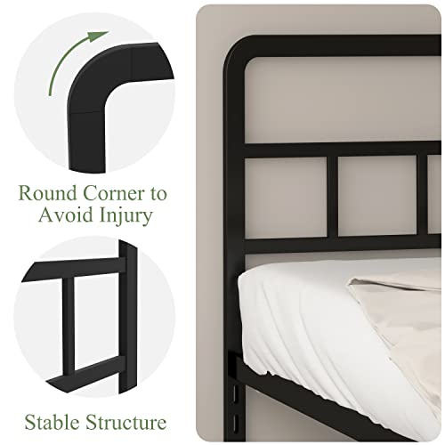 Maenizi Twin Xl Bed Frame With Headboard, 14 Inch Twin Xl Bed Frames No Box Spring Needed Support Up To 2500 Lbs, Noise Free, Easy Assembely, Black #TOP4